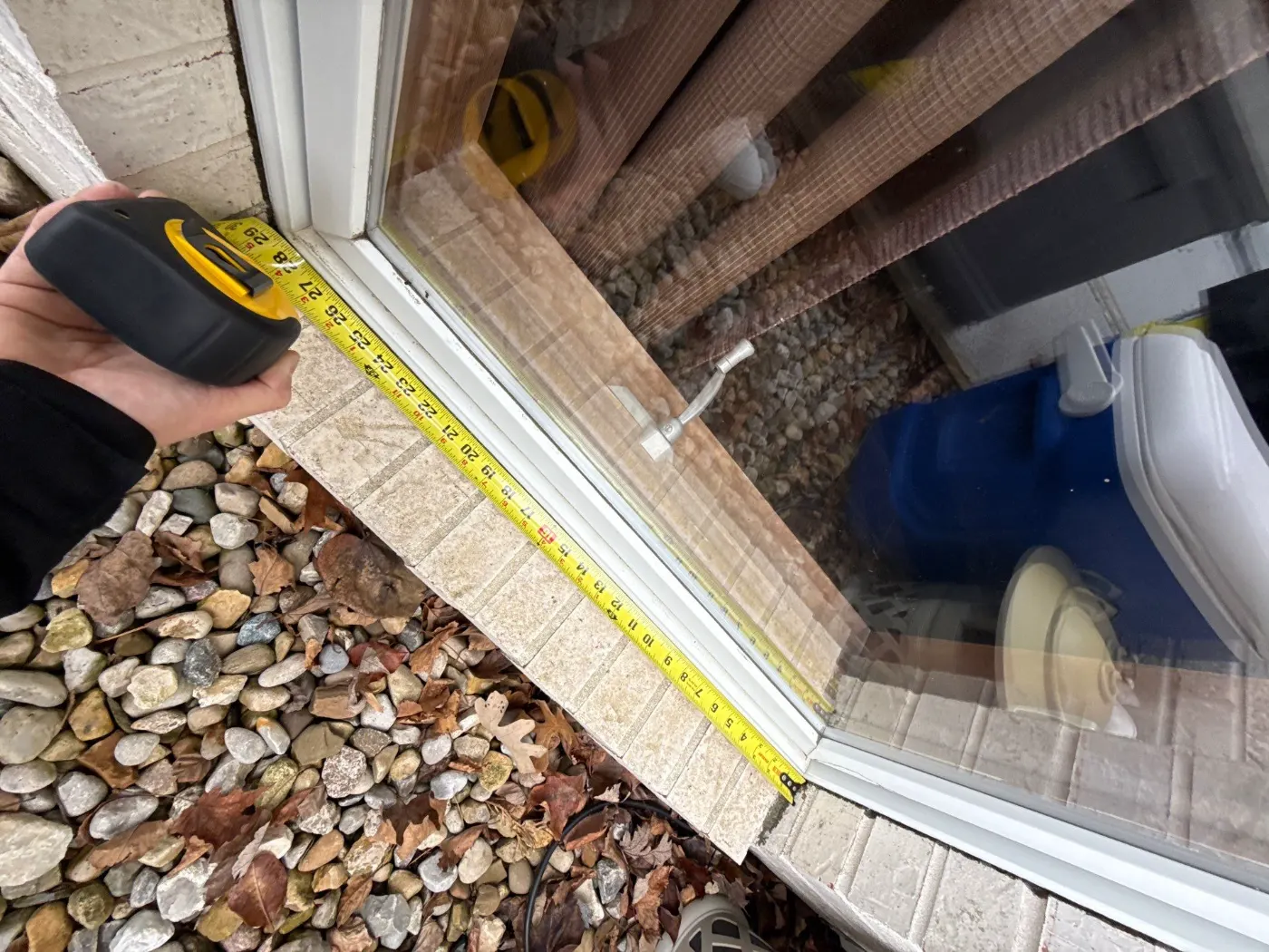 Frame and seal detail on a Sand Creek Woods window job